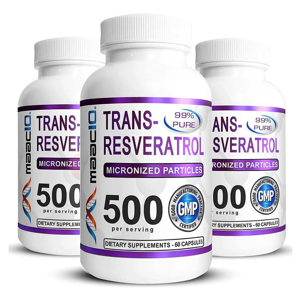 Trans Resveratrol 500 Mg 3 Paquetes Farmacéutico Micronizado - Imagen 1