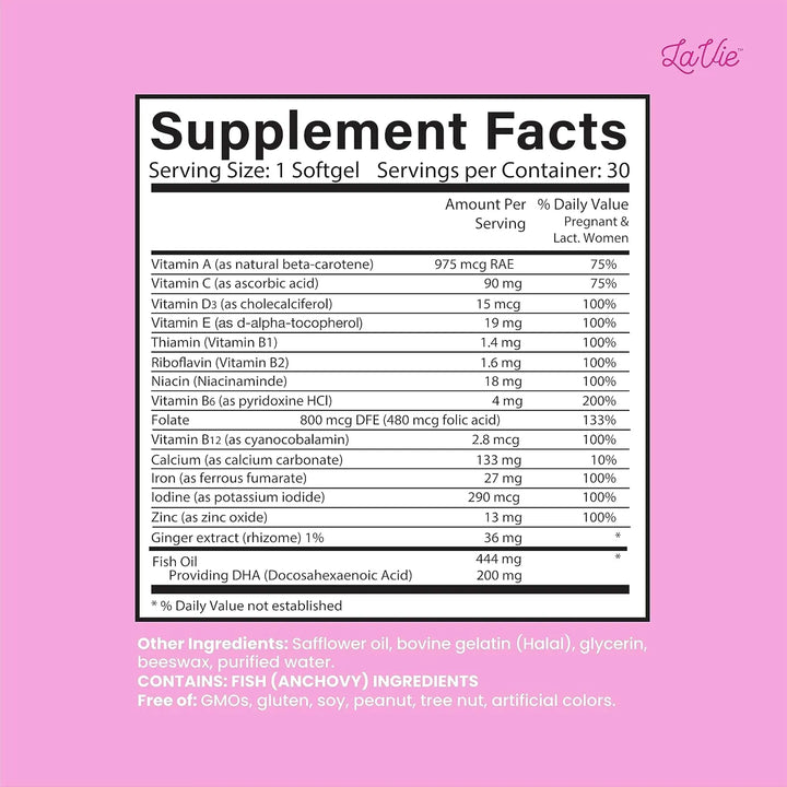 Vitaminas Prenatales Con Jengibre Dha Ácido Fólico Y Hierro - Imagen 6