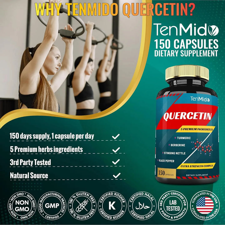 Cápsulas De Quercetina 150 Unidades Apoyo Inmunológico Salud - Imagen 7