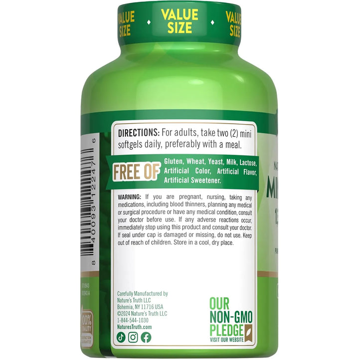 Aceite De Pescado Omega 3 1340 Mg 200 Mini Cápsulas Blandas - Imagen 7