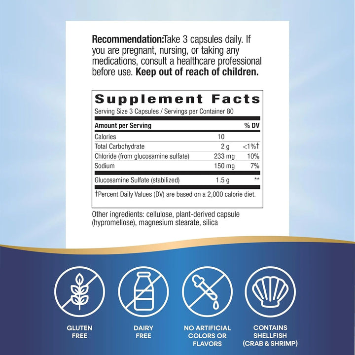 Cápsulas De Sulfato De Glucosamina 500mg Para Salud Articula - Imagen 4