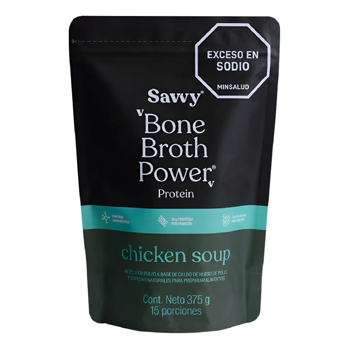 Proteína Savvy Chicken Soup Bone Broth Power® 375g - Imagen 1