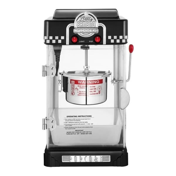 Máquina De Crispetas Great Northern Popcorn Little Bambino Negra 300w 110v Experiencia Cine En Casa