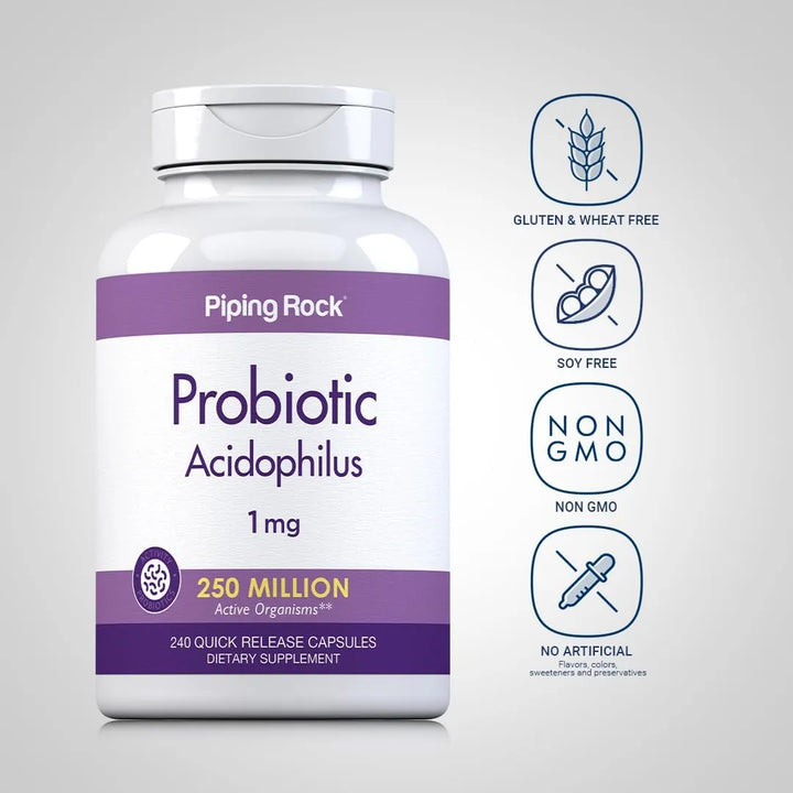 Cápsulas Probióticas Acidophilus 240 Unidades 1 Mg 250 Millo - Imagen 3