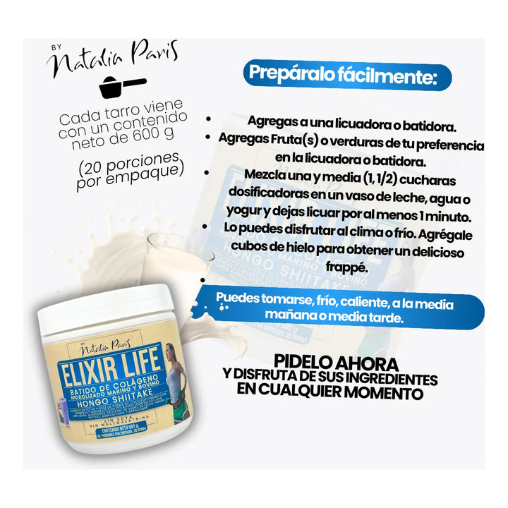 Colágeno Marino Natalia París Elixir Life 600g - Imagen 7