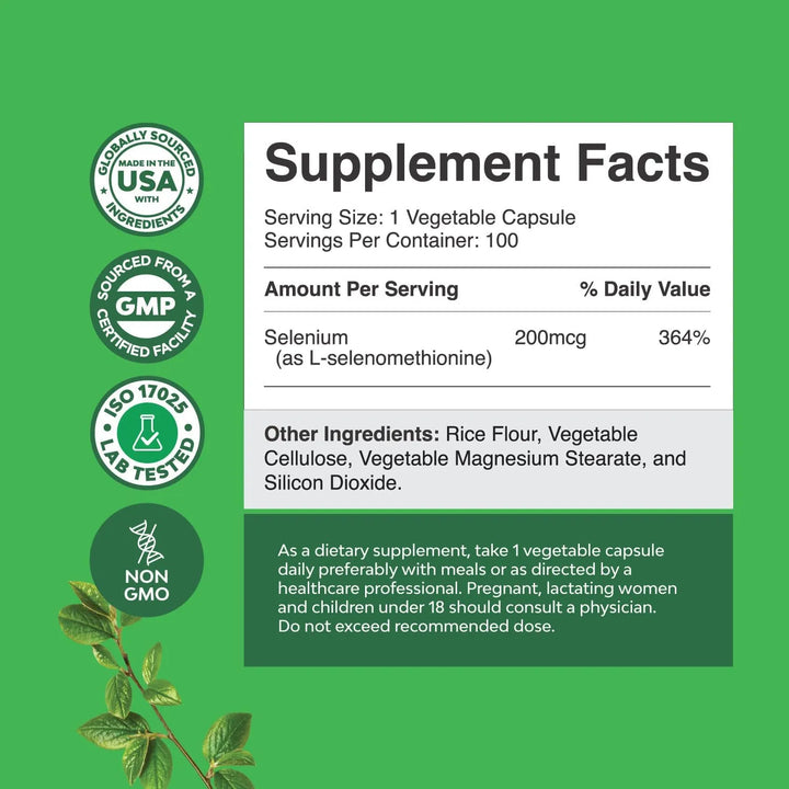 Cápsulas De Selenio 200 Mcg Potente Apoyo Inmune Antioxidant - Imagen 2