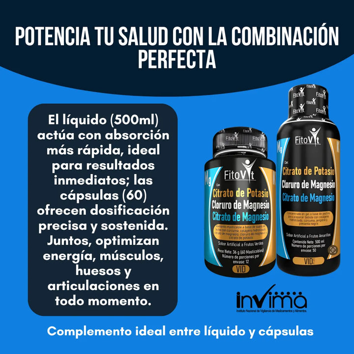 Citrato De Magnesio Potasio Capsulas Y Liquido Natural - Imagen 3