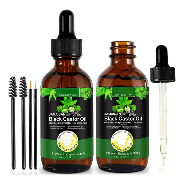 Aceite De Ricino Negro Jamaicano Puro Prensado En Frio Crecimiento Cabello Pestañas