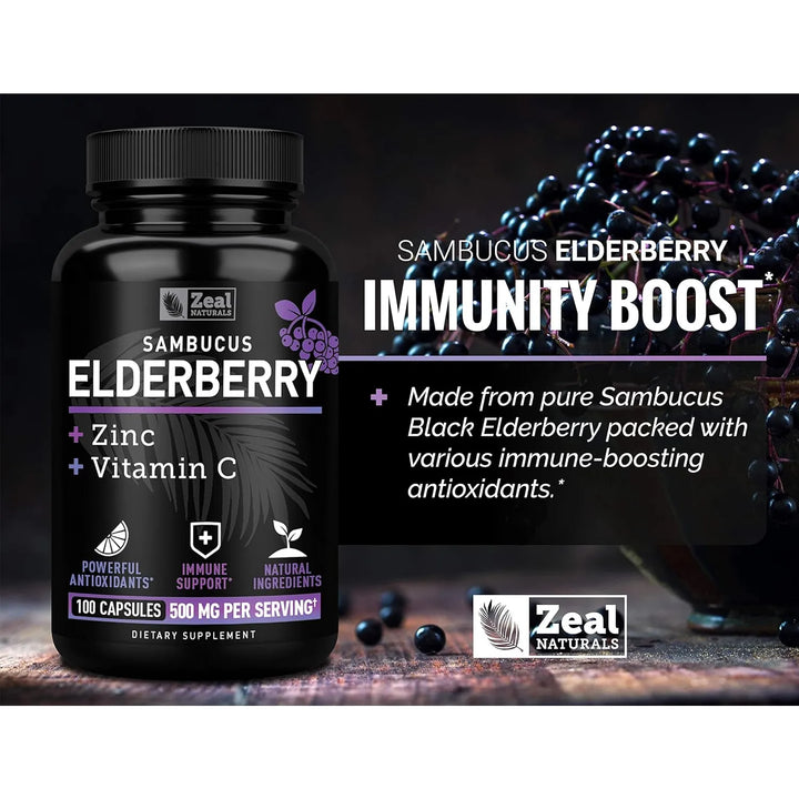 Cápsulas De Saúco Y Zinc Con Vitamina C 500 Mg Para Apoyo In - Imagen 3