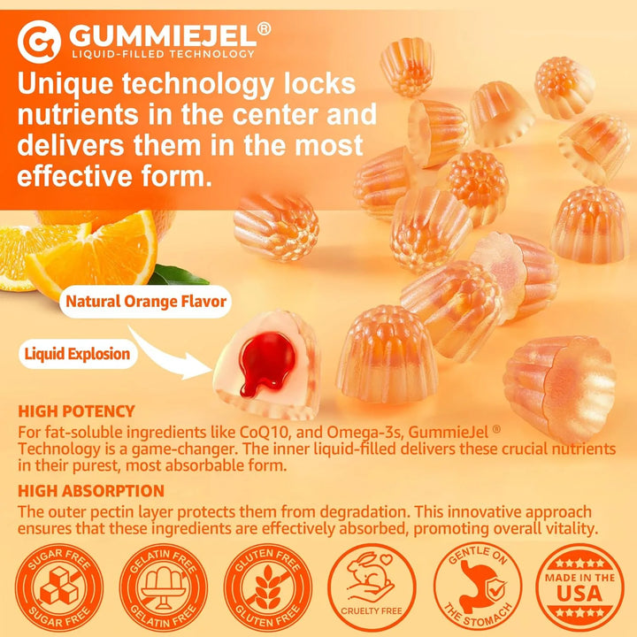 Gomitas Coq10 250mg 500mg Omega-3 Epa Dha B3 Zinc Salud Cora - Imagen 6