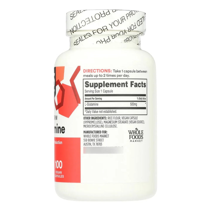 L-glutamina 500 Mg Cápsulas Vegetarianas 100 Contenido - Imagen 4