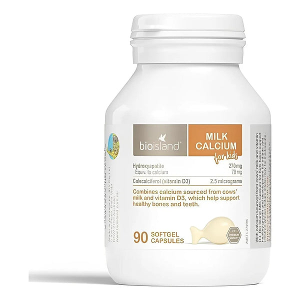 Calcio De Leche Para Niños 90 Cápsulas Sabor Natural Fortale - Imagen 1