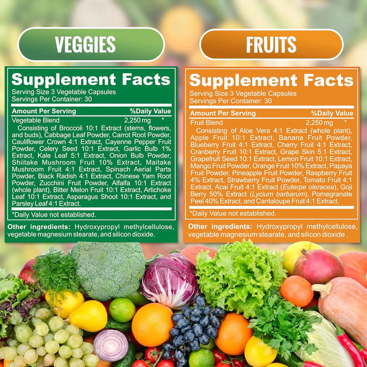 Cápsulas De Superalimentos De Frutas Y Verduras 90 Unidades - Imagen 2