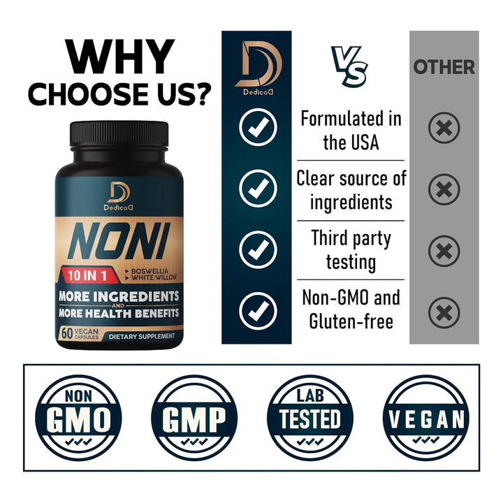 Cápsulas De Noni 8850 Mg 10 En 1 Con Saúco Boswellia Cúrcuma - Imagen 5