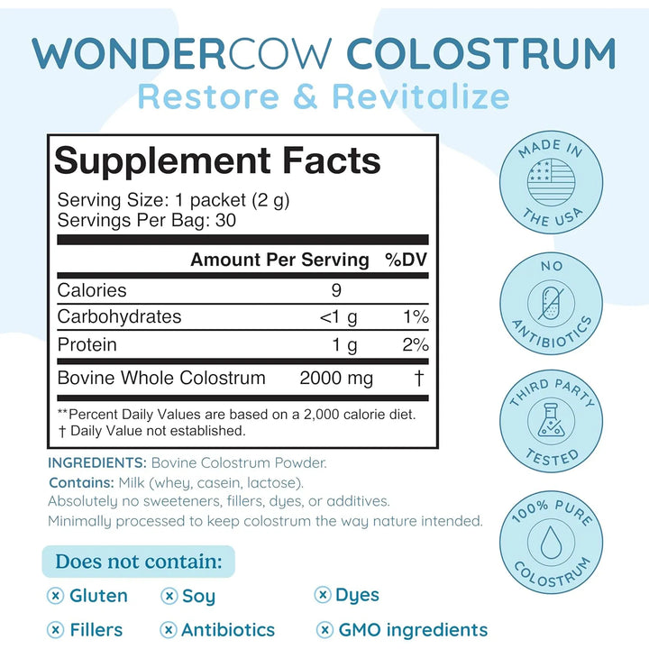 Calostro En Polvo Natural Para Salud Intestinal Apoyo Inmuno - Imagen 2