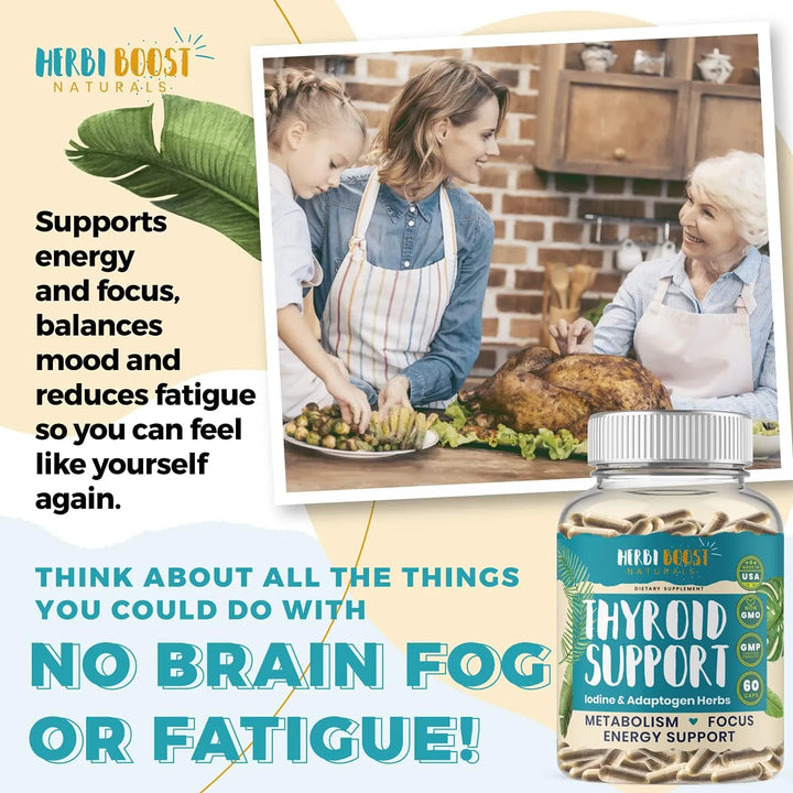Apoyo Tiroides Mujeres Yodo Extra Fuerte 1069 Mg Metabolismo - Imagen 3