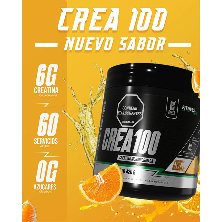 Crea100 Naranja Creatina Monohidrato - Imagen 4