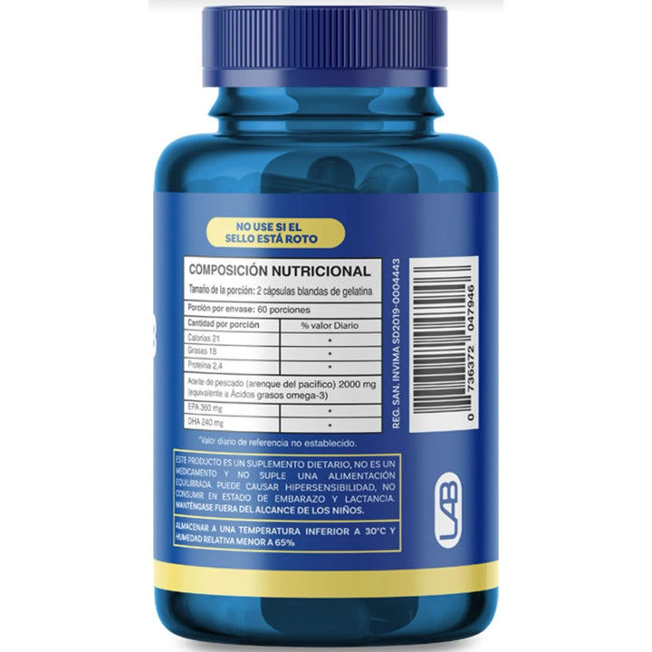 Omega 3 Fish Oil X 120 Capsula Imn Lab - Imagen 2