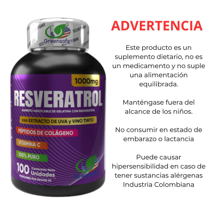 Resveratrol 1000mg 100 Capsulas N/a - Imagen 8