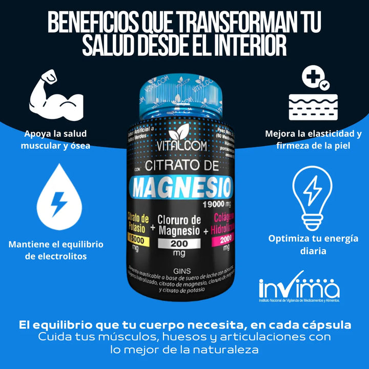Citrato Magnesio Potasio Capsulas Natural - Imagen 2