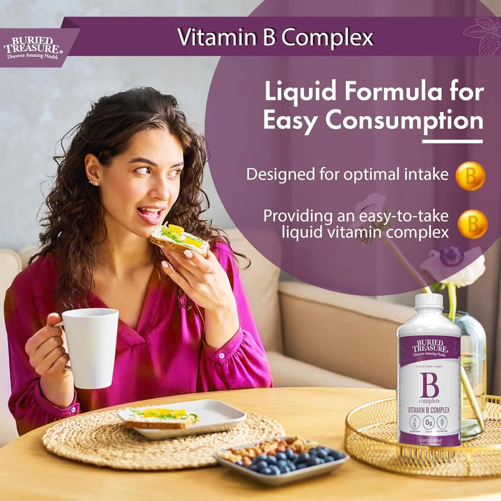 B Complete Líquido Potente Con Vitaminas B Para Estrés Energ - Imagen 3