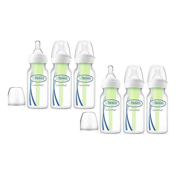 Botellas Dr Brown 8 Oz Con Ventilación Pack X6 Transparentes Sin Bpa