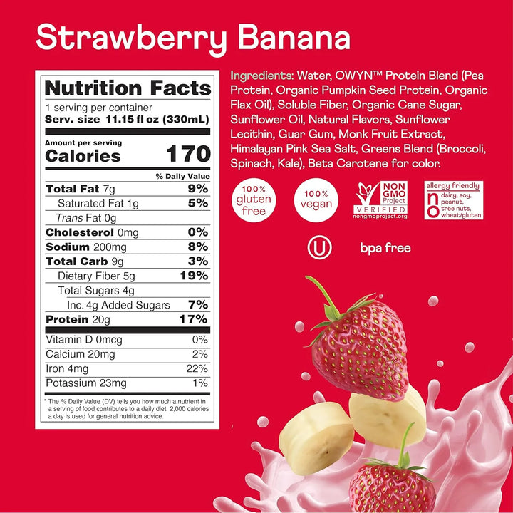 Batido De Proteínas 100% Vegetal Sabor Fresa Plátano Paquete - Imagen 6