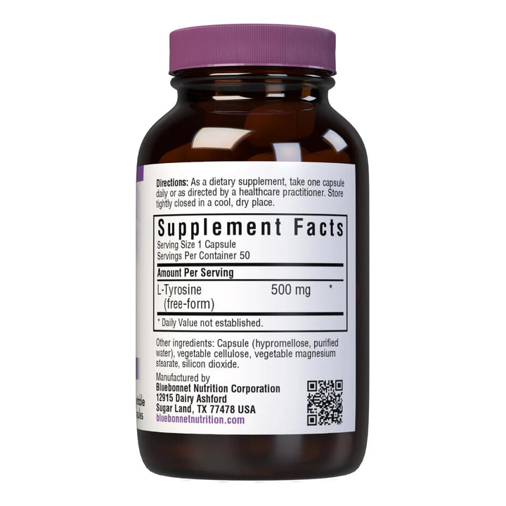Cápsulas De 500 Mg Ltirosina 50 Unidades Para Bienestar Y En - Imagen 2