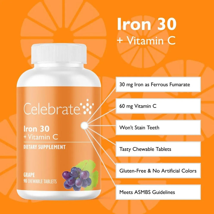 Masticables De Hierro Y Vitamina C Uva 30 Mg 90 Unidades Vit - Imagen 2