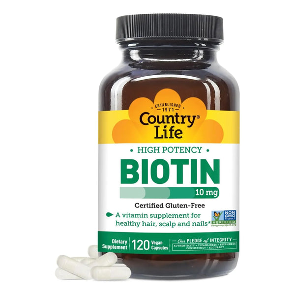 Biotina Alta Potencia 10 Mg 120 Cápsulas Vegetarianas 100% P - Imagen 1