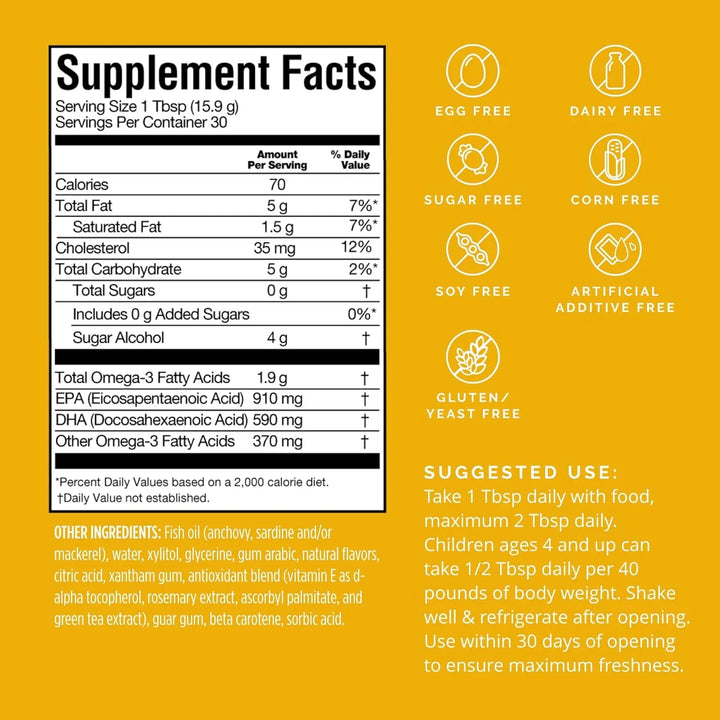 Omega 3 Power Squeeze Cítricos 500 Ml Salud Cardiovascular C - Imagen 2
