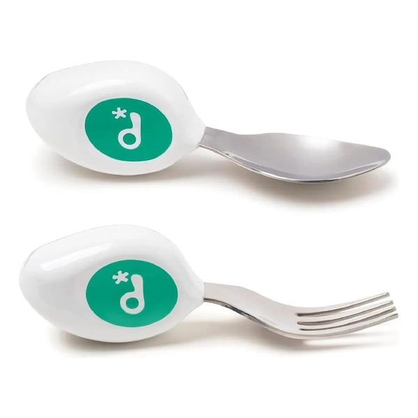 Set Cubiertos Niños 12 Meses Cuchara Tenedor Ergonómico Seguro Divertido