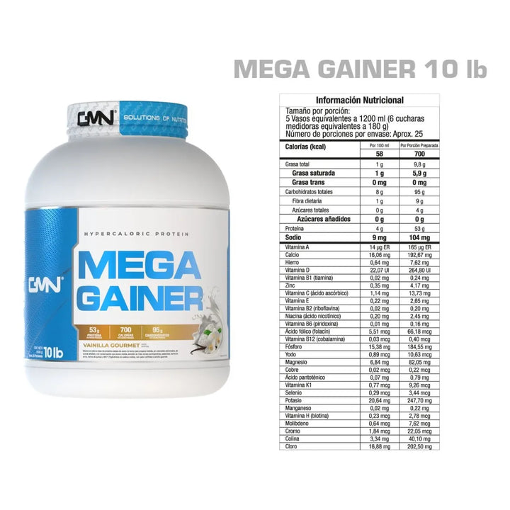 Proteina Mega Gainer Gmn 10lbs - Imagen 2