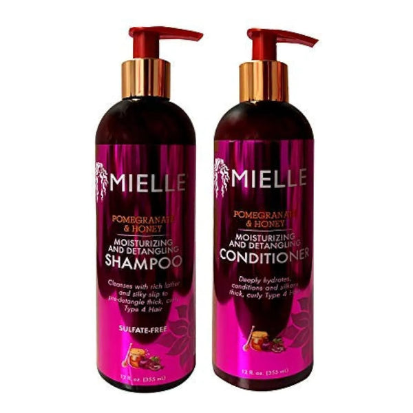 Juego De Champú Y Acondicionador Hidratante De Granada Y Miel Mielle Cabello Tipo 4