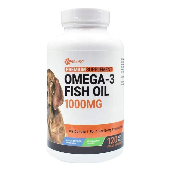 Aceite De Pescado Omega 3 1000mg Para Perros Max And Neo Donación A Rescates