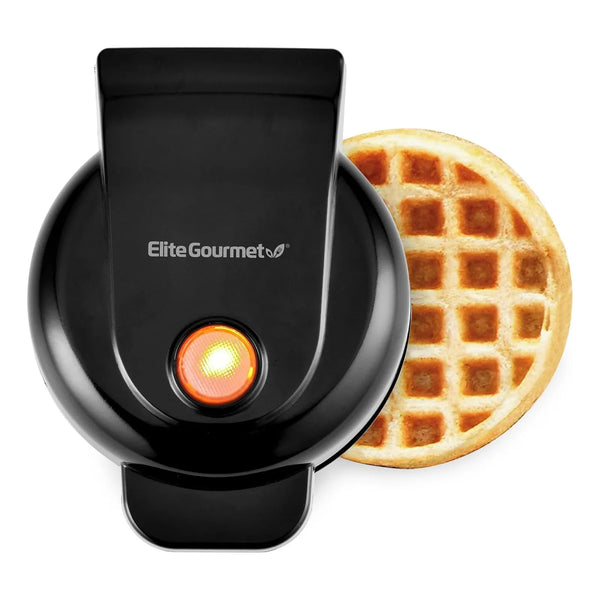 Mini Waflera Electrica Antiadherente 5 Pulgadas Elite Gourmet Para Waffles Rapidos Y Faciles De Limpiar