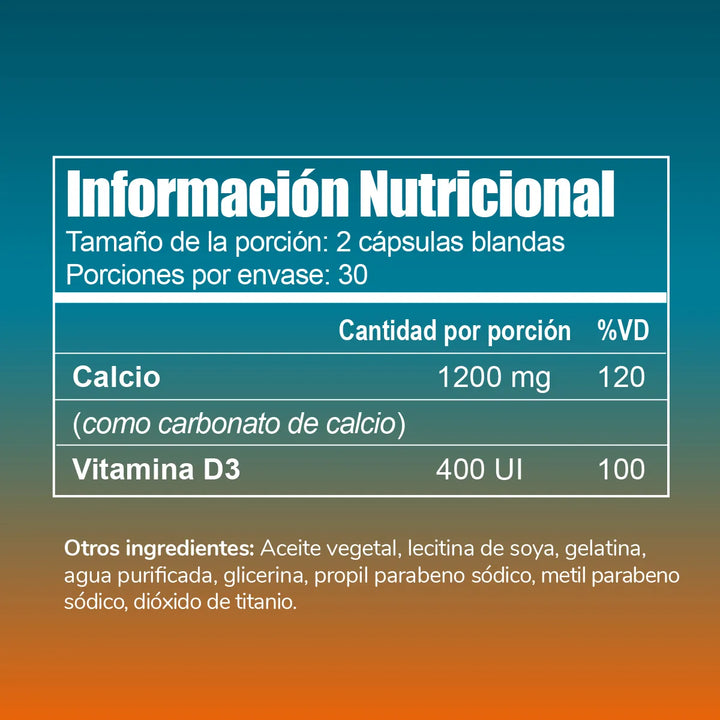 Calcio+vitamina D3 60 Capsulas - Imagen 3