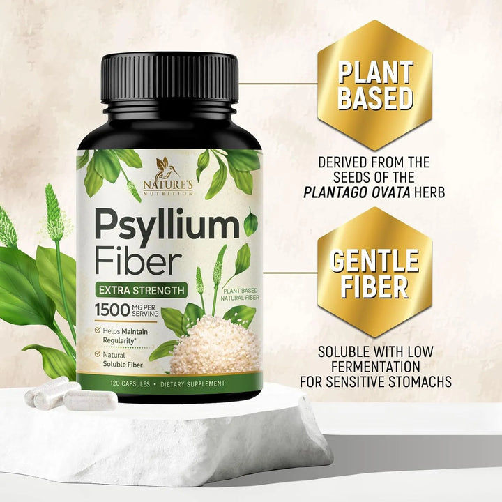 Cápsulas Cáscara Psyllium 1500 Mg Fibra Soluble E Insoluble - Imagen 3