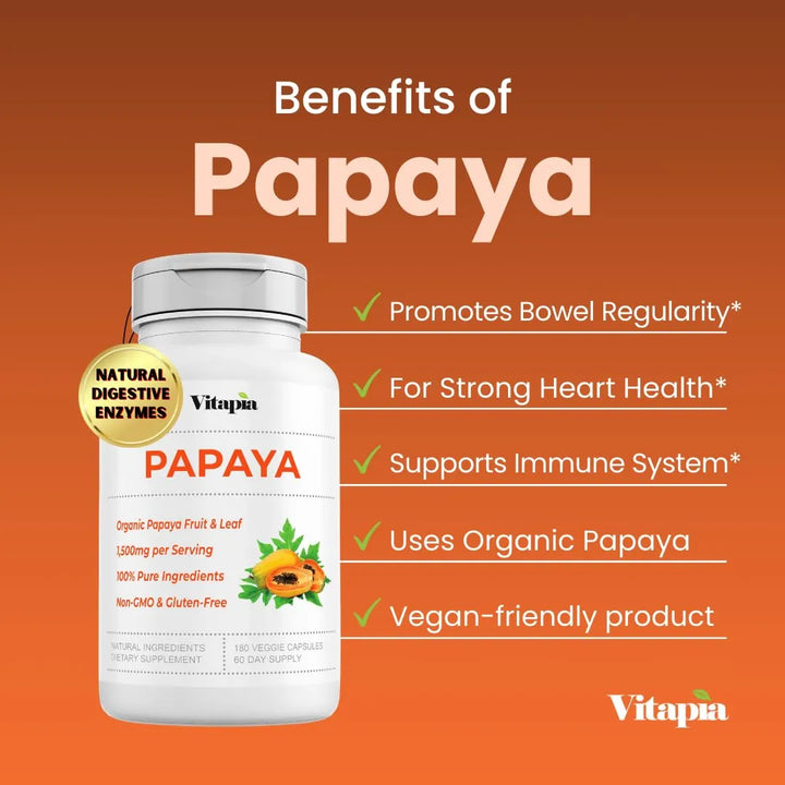 Cápsulas De Enzimas De Fruta De Papaya 1500 Mg Para Digestió - Imagen 2
