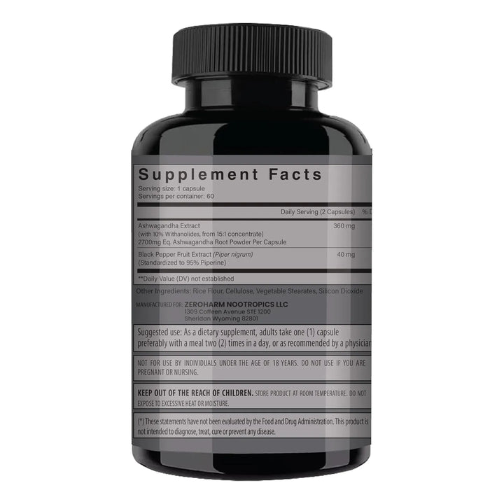 Ashwagandha 2700mg Con Pimienta Negra Alivio Estres 60 Cap - Imagen 9