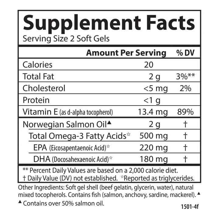 Carlson Aceite De Salmon Noruego 500mg Omega-3 180 Cap - Imagen 4