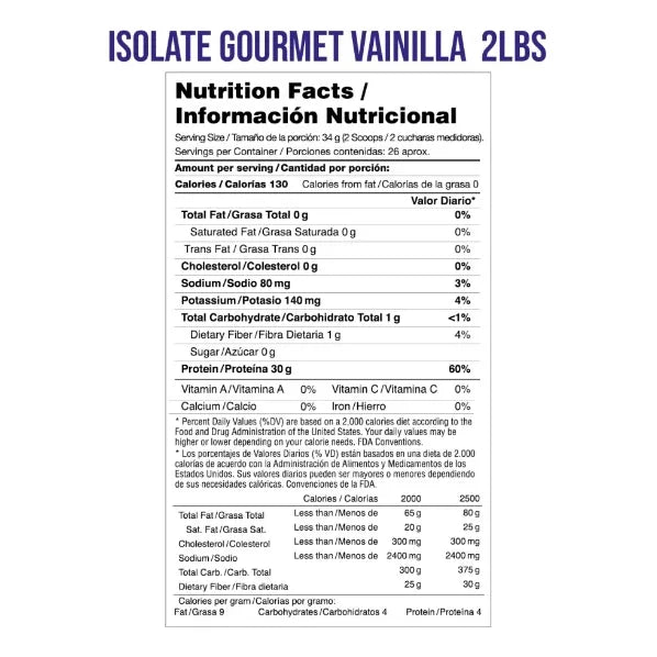 Isolate Gourmet 2lb Similar  Iso 100 Isopure Con Invima  - Imagen 3