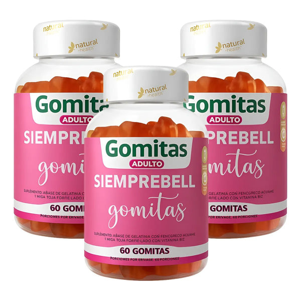 Gomas Para Aumento Y Tonificación De Glúteos Siemprebell Con Invima Aguaje Fenogreco Maca Roja 180 Unidades - Imagen 1