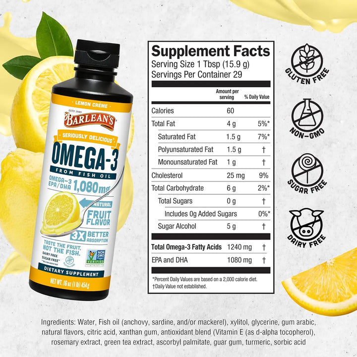 Aceite De Pescado Omega 3 1080 Mg Epa Y Dha Crema Lima 1 Lb - Imagen 6