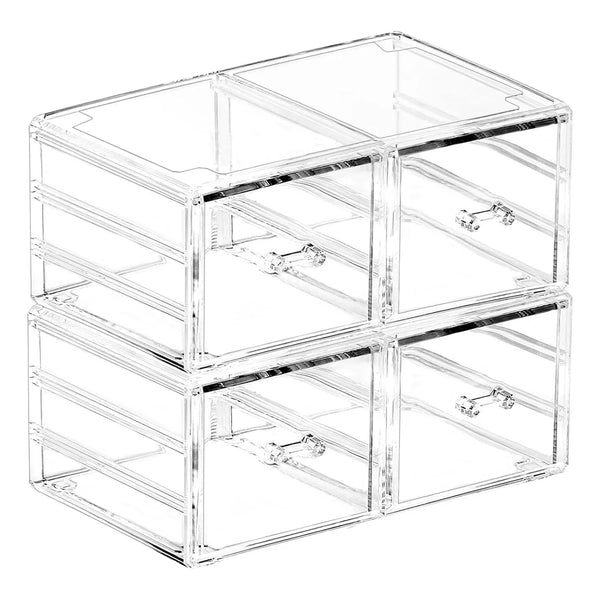 Pack De 2 Cajones Apilables De Acrílico Organizador Para Baño Y Tocador