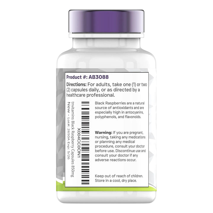 Cápsulas De Frambuesa Negra 850 Mg 180 Unidades Antioxidante - Imagen 8