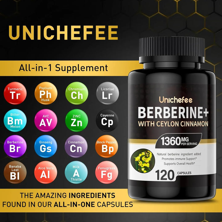 Berberina Hcl 1200mg Con Canela De Ceilán Orgánica Apoyo Met - Imagen 4