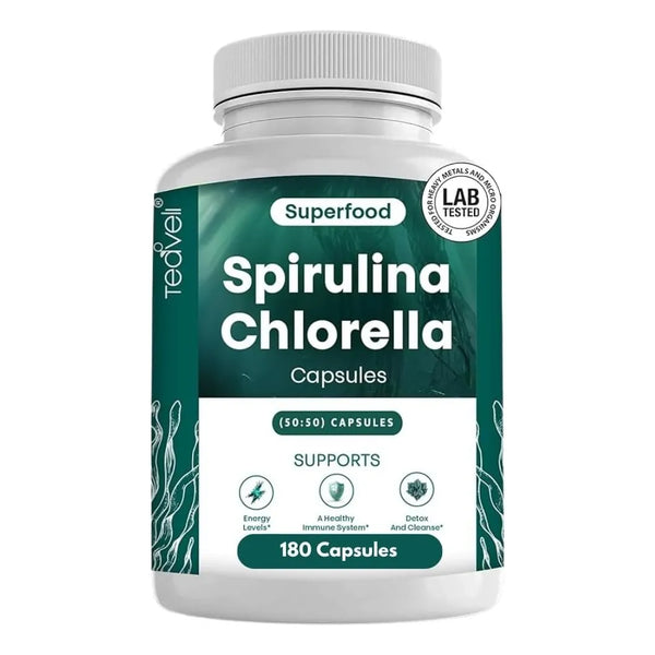 Cápsulas Orgánicas De Espirulina Y Clorella 180 Pastillas Cl - Imagen 1