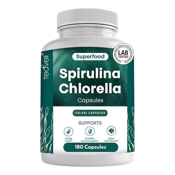 Cápsulas Orgánicas De Espirulina Y Clorella 180 Pastillas Cl - Imagen 1
