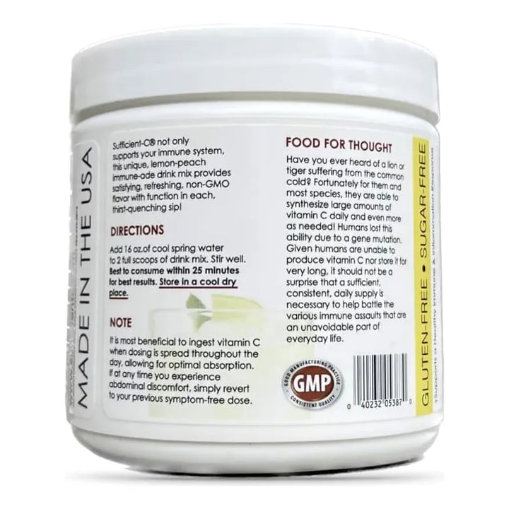 Bebida Inmune Melocotón Limón 4000 Mg Vitamina C 250 G L-lis - Imagen 6